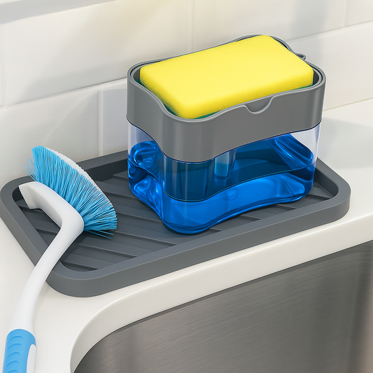 Dispensador De Detergente Jabón Líquido Con Porta Esponja