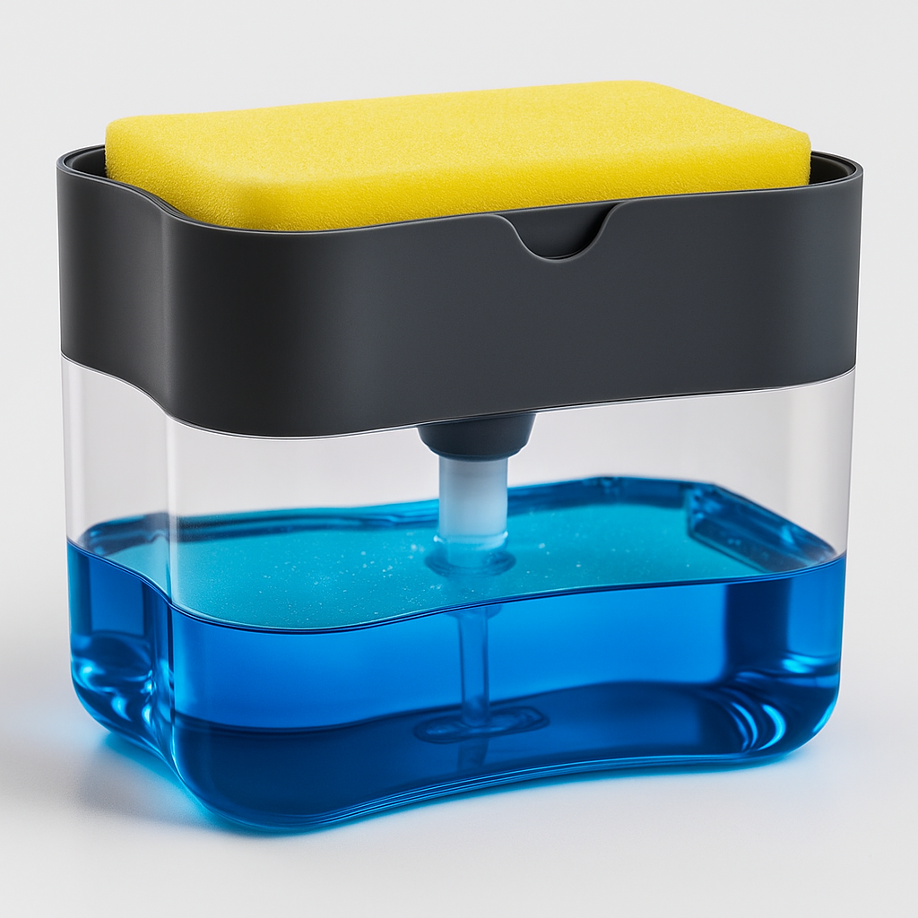 Dispensador De Detergente Jabón Líquido Con Porta Esponja