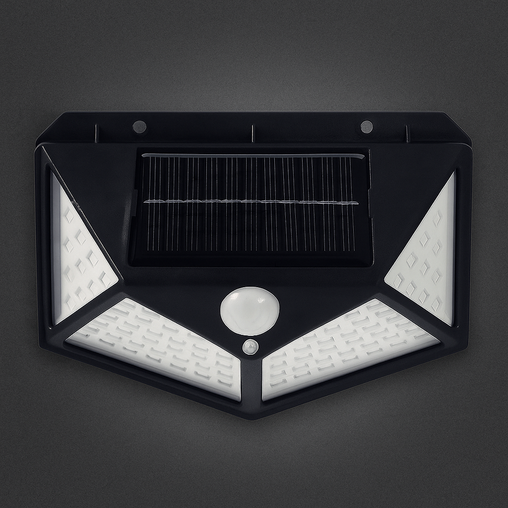 Foco Exterior Solar Sensor Movimiento Bateria 100 Leds
