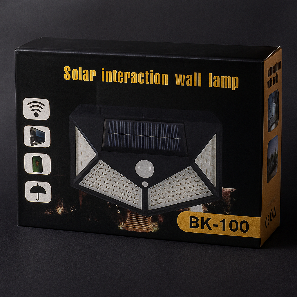 Foco Exterior Solar Sensor Movimiento Bateria 100 Leds
