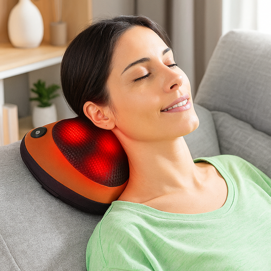 MASAJEADOR ALMOHADA ELECTRICO PARA CUELLO Y CERVICALES DE 8 PUNTAS