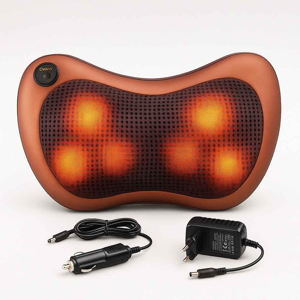 MASAJEADOR ALMOHADA ELECTRICO PARA CUELLO Y CERVICALES DE 8 PUNTAS