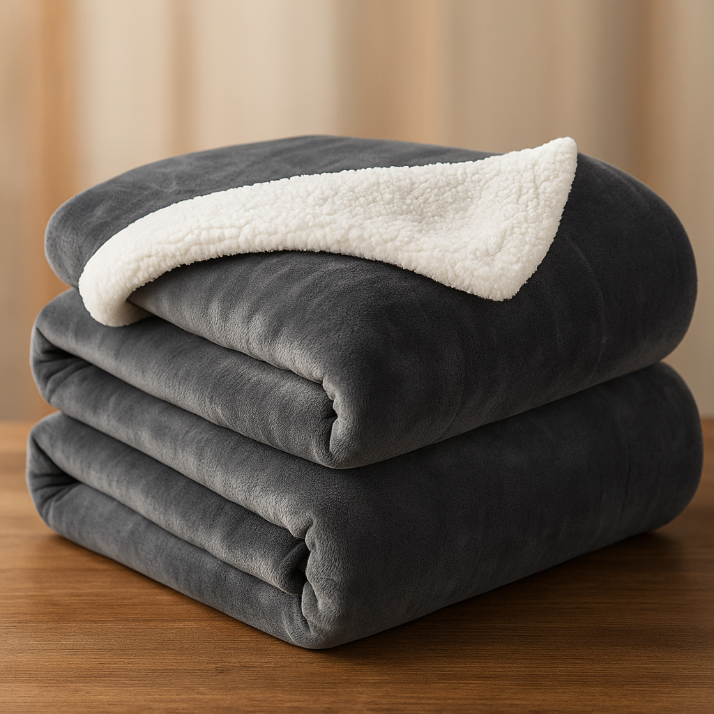 🛏️ Frazada Manta Polar Reversible con Corderito – 2 Plazas y Cama Queen(230 × 200 cm)