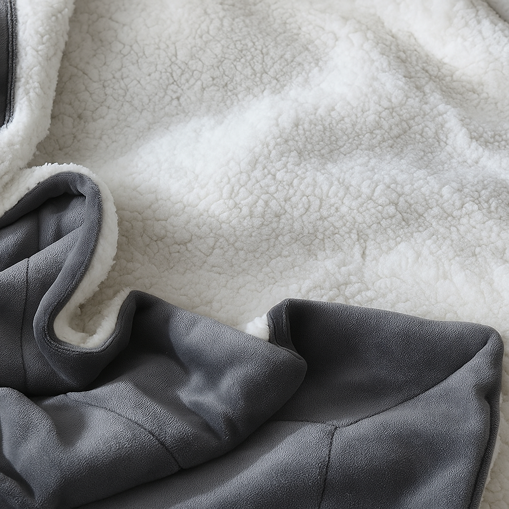 🛏️ Frazada Manta Polar Reversible con Corderito – 2 Plazas y Cama Queen(230 × 200 cm)