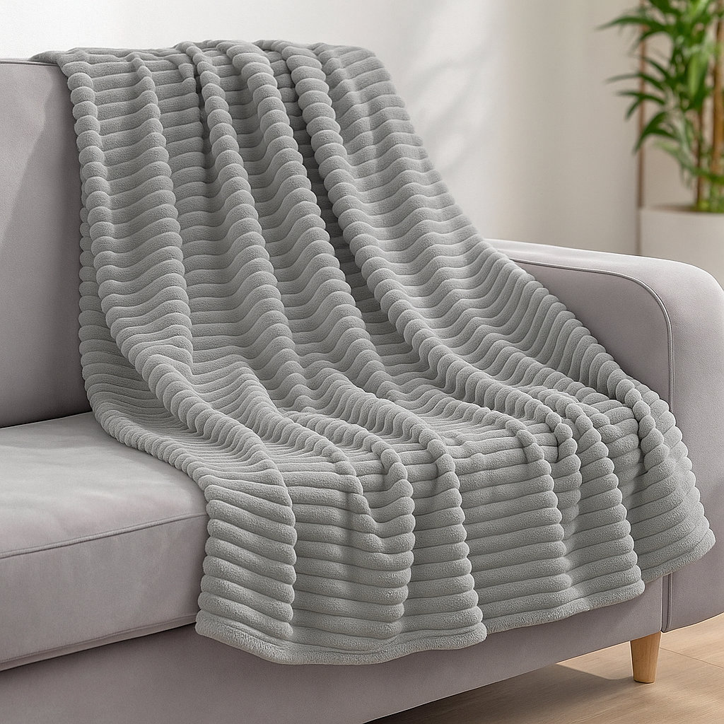 🛋️  Manta Frazada Polar 1 Plaza - Color Gris  🌫️