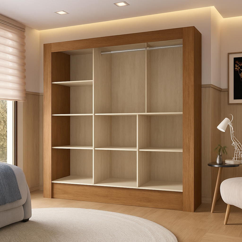 ✨ Placard Ropero 3 Puertas Corredizas Mónaco Rustic – Marrón ✨