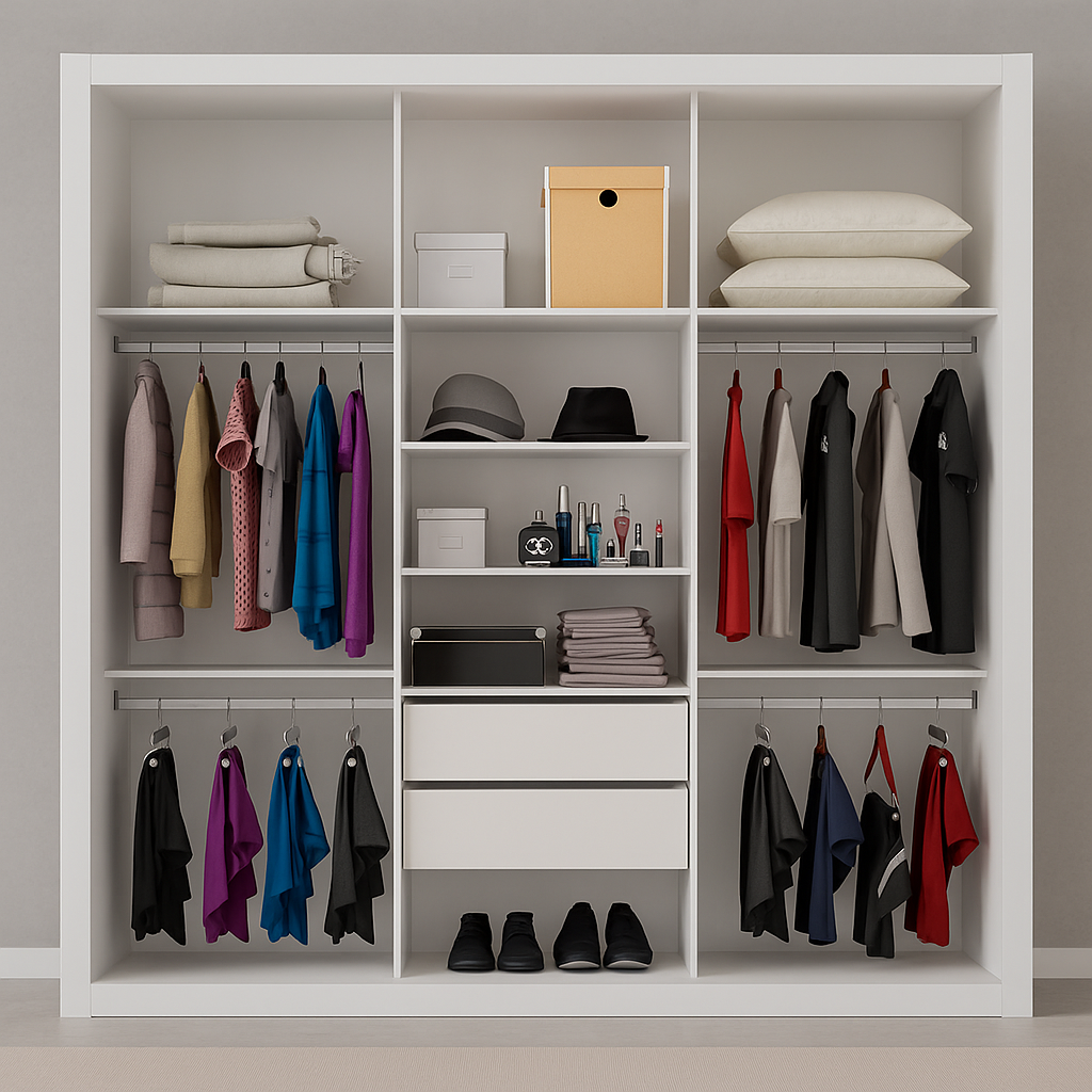 ✨ Ropero de Puertas Corredizas Blanco con Espejo – Diseño y Funcionalidad en un Solo Mueble ✨🧥👗👜