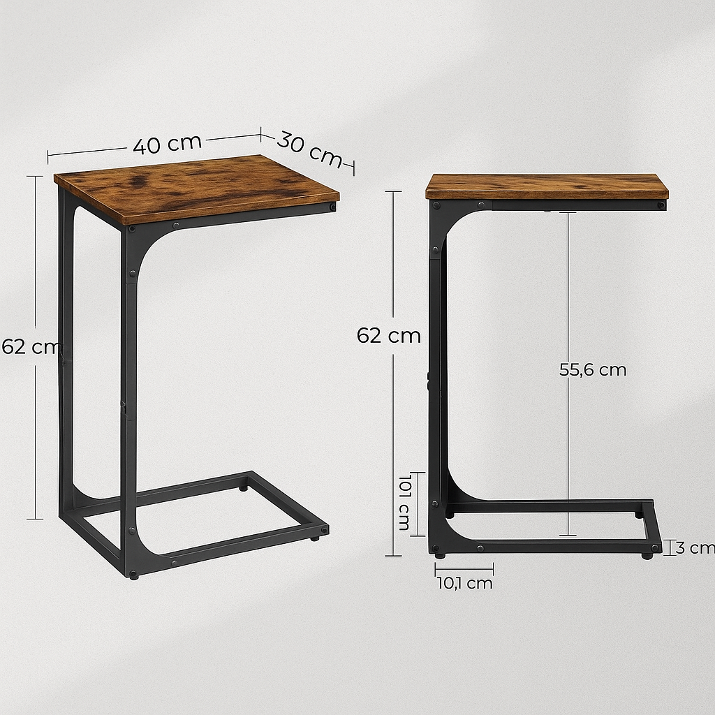 🪑✨ Mesa Lateral Khulna: Compacta, práctica y con estilo 🖤🪵