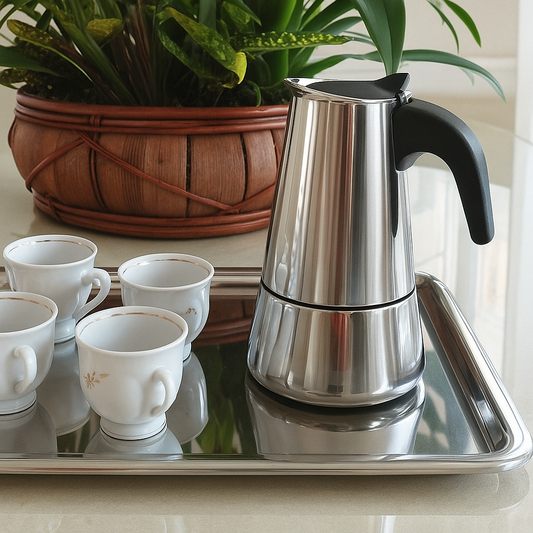 ☕✨ CAFETERA ITALIANA ACERO INOXIDABLE – Sabor intenso, estilo brillante 🛋️🔥