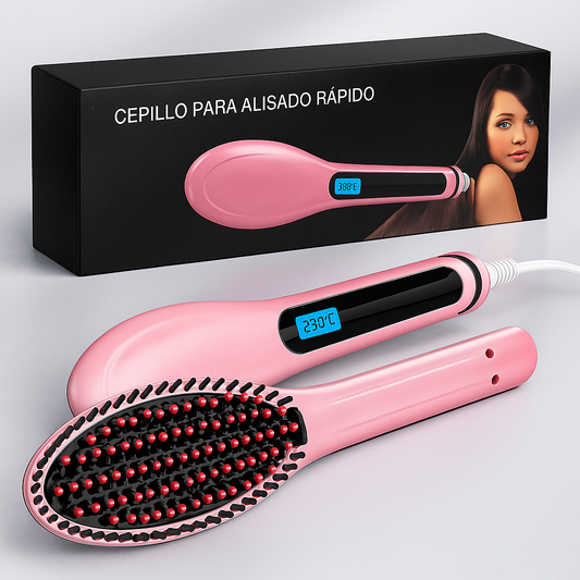 Cepillo alisador anti frizz digital