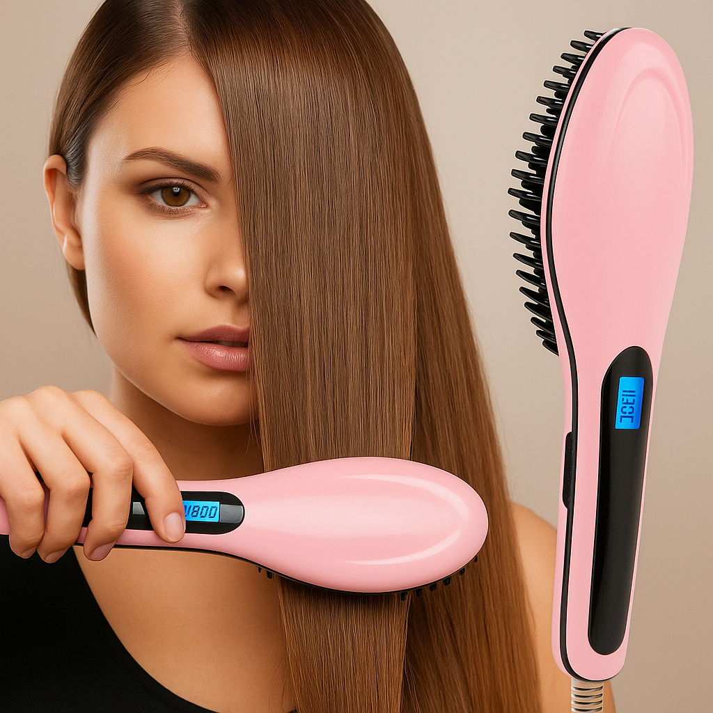 Cepillo alisador anti frizz digital