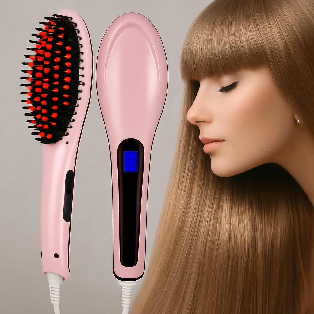 Cepillo alisador anti frizz digital