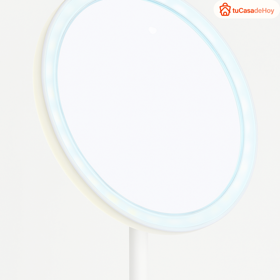 ✨ Espejo LED con Luz + Organizador Recargable ✨