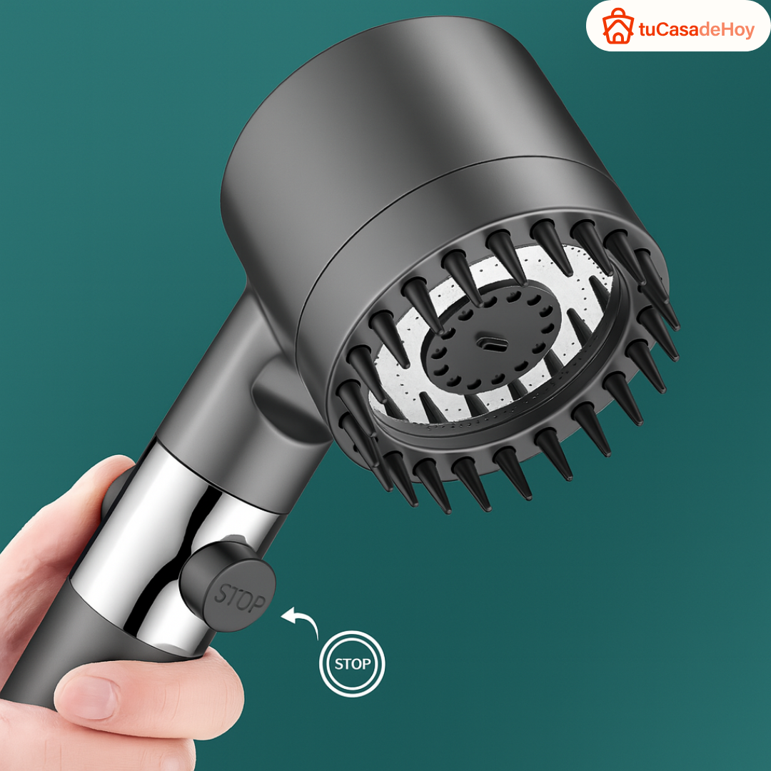 🚿 Duchero Presurizado Negro 3 en 1  Turbo – ¡Potencia, estilo y confort en tu ducha!