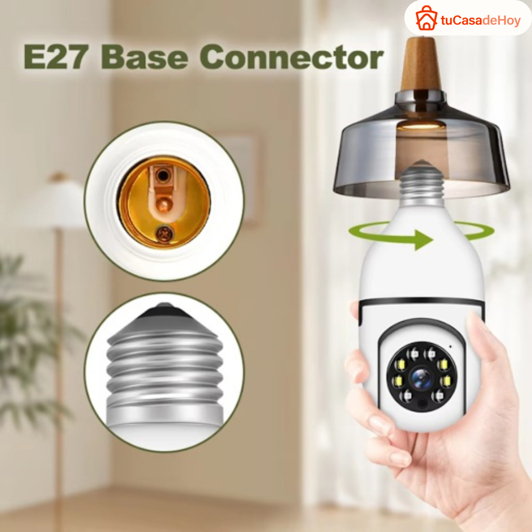 🔒✨ Cámara WiFi 2K HD Tipo Bombita Inteligente – ¡Seguridad 360° para tu hogar! 💡📹