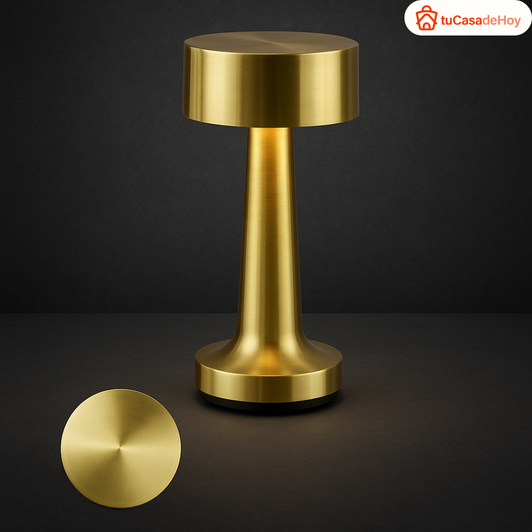 💡 Lámpara de Mesa LED Táctil Recargable – Acabado Bronce | Diseño Premium y Versatilidad Moderna