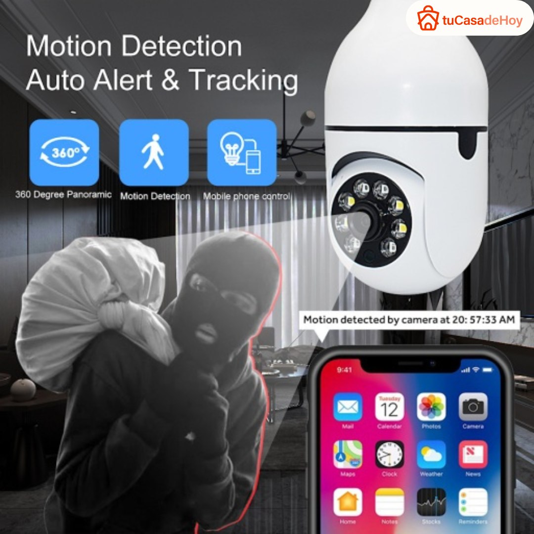 🔒✨ Cámara WiFi 2K HD Tipo Bombita Inteligente – ¡Seguridad 360° para tu hogar! 💡📹
