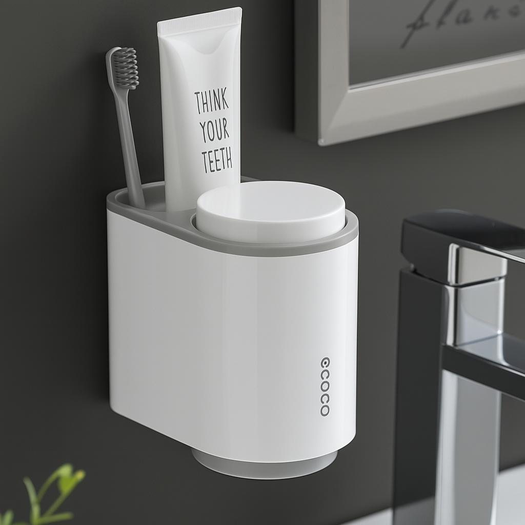 🦷✨ Porta Cepillo + Vasos Magnéticos ECOCO E1905