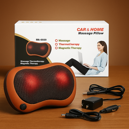 MASAJEADOR ALMOHADA ELECTRICO PARA CUELLO Y CERVICALES DE 8 PUNTAS
