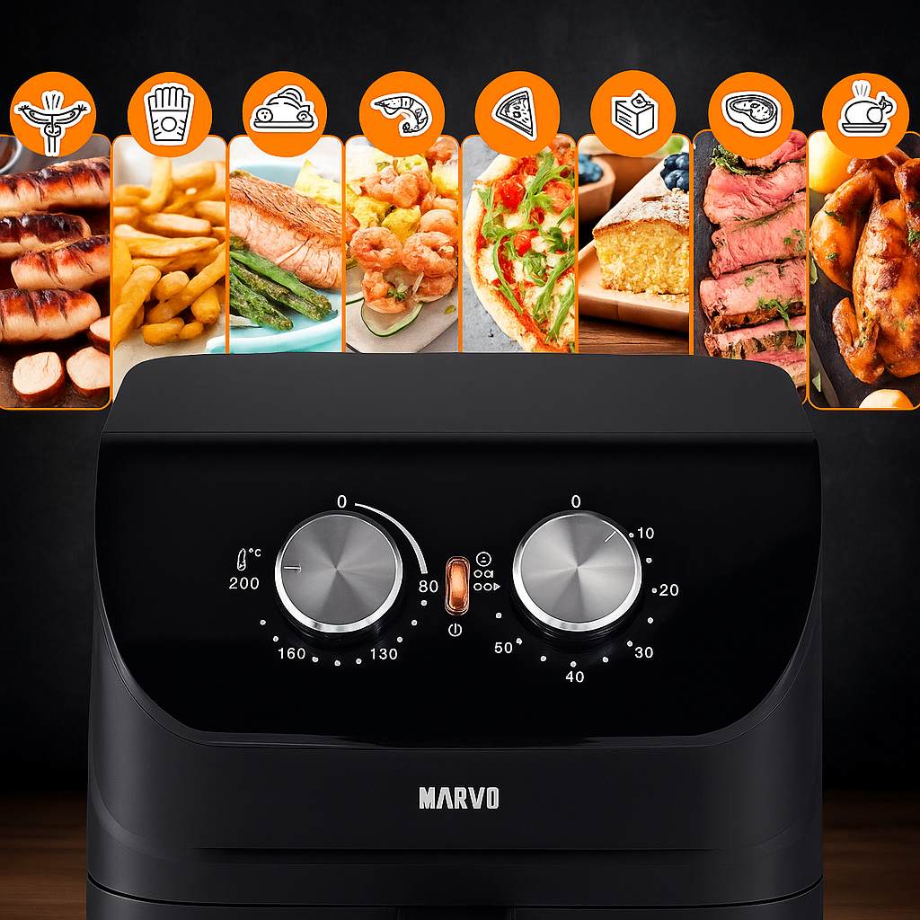 🍟 Freidora sin Aceite MARVO 4L – Cocina saludable, rica y práctica 🔥