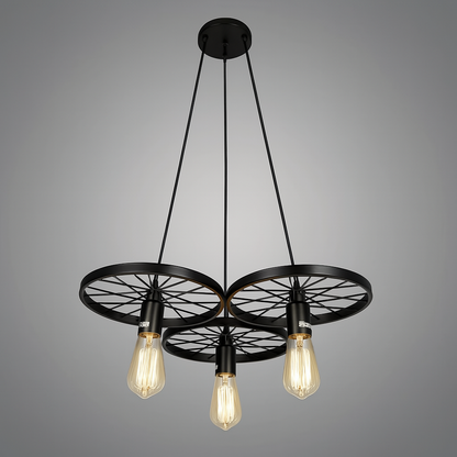 🛠️💡  Lámpara Colgante Retro con Diseño de Ruedas Vintage  🕰️⚙️
