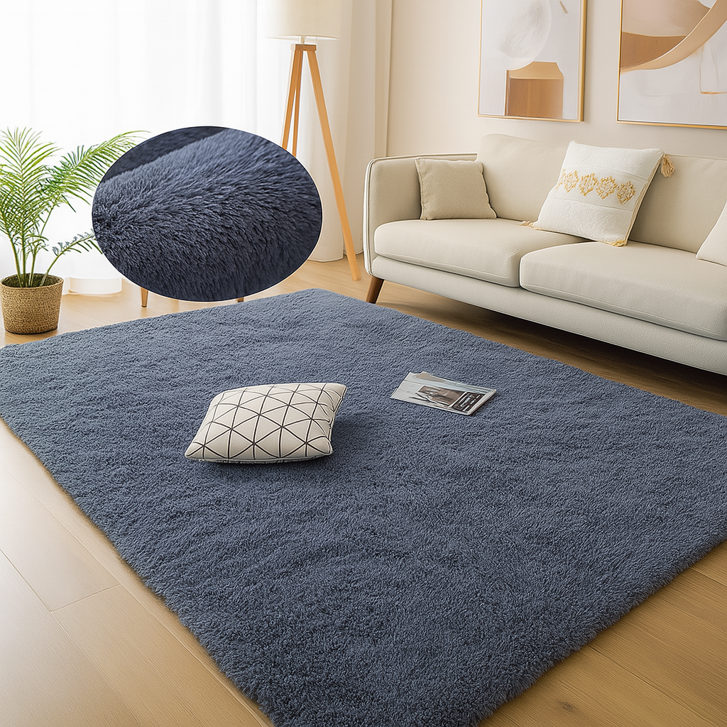 🧸 Alfombra Shaggy Pelo Alto 150x200 cm – Gris Claro 🌫️