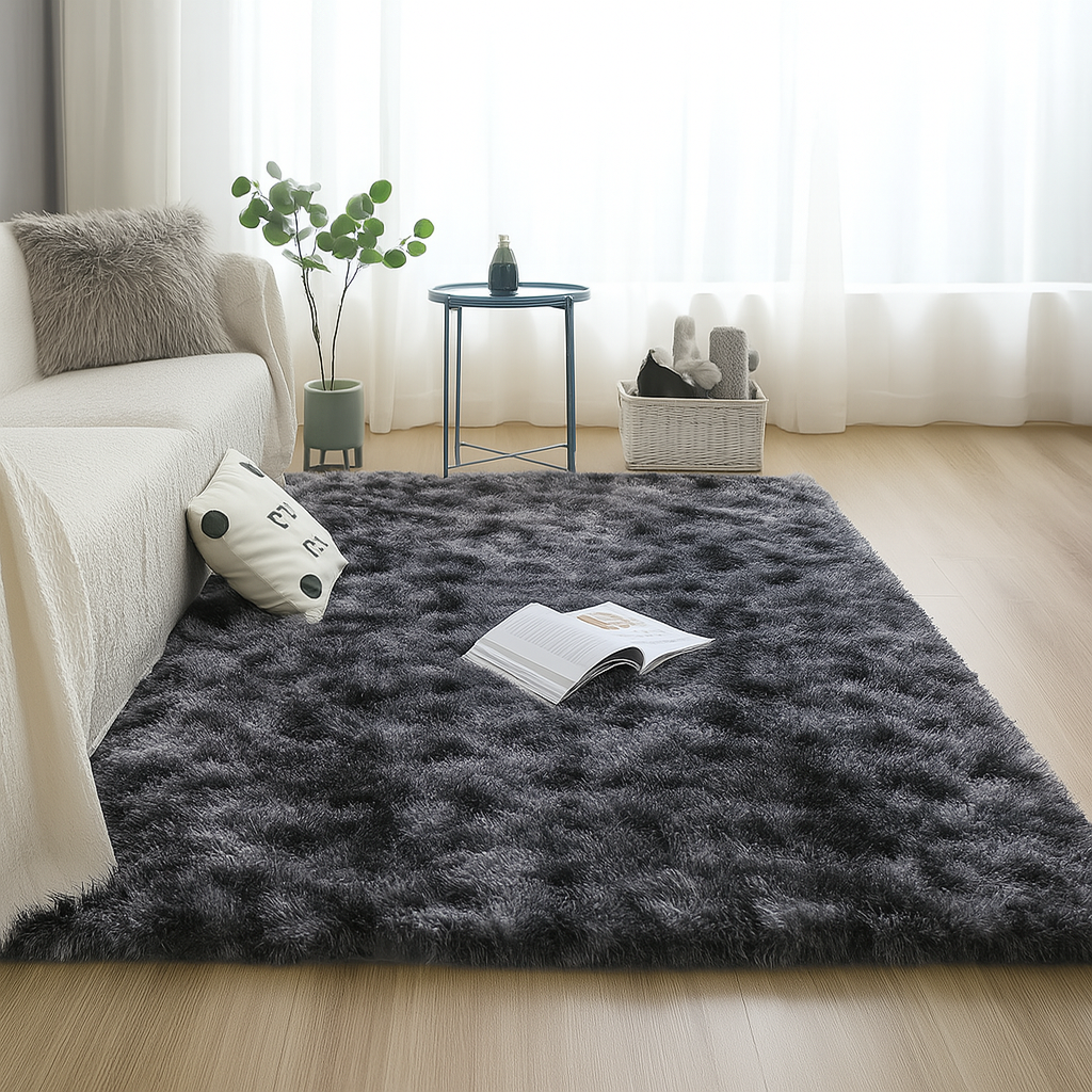 🧸 Alfombra Shaggy Pelo Alto 150x200 cm – Gris Oscuro 🌫️