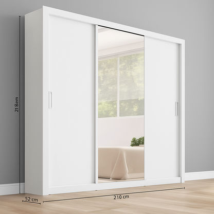✨ Ropero de Puertas Corredizas Blanco con Espejo – Diseño y Funcionalidad en un Solo Mueble ✨🧥👗👜
