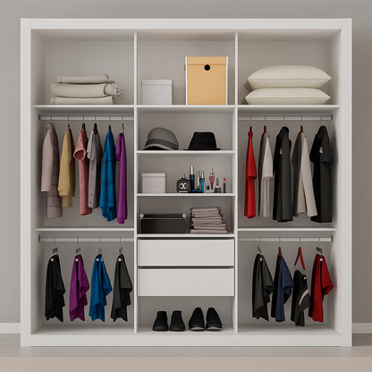 ✨ Ropero de Puertas Corredizas Blanco con Espejo – Diseño y Funcionalidad en un Solo Mueble ✨🧥👗👜