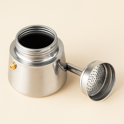 ☕✨ CAFETERA ITALIANA ACERO INOXIDABLE – Sabor intenso, estilo brillante 🛋️🔥