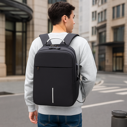 🎒 Mochila Antirrobo con Puerto USB y Combinación 🔒🔌 | 28x55x40 cm