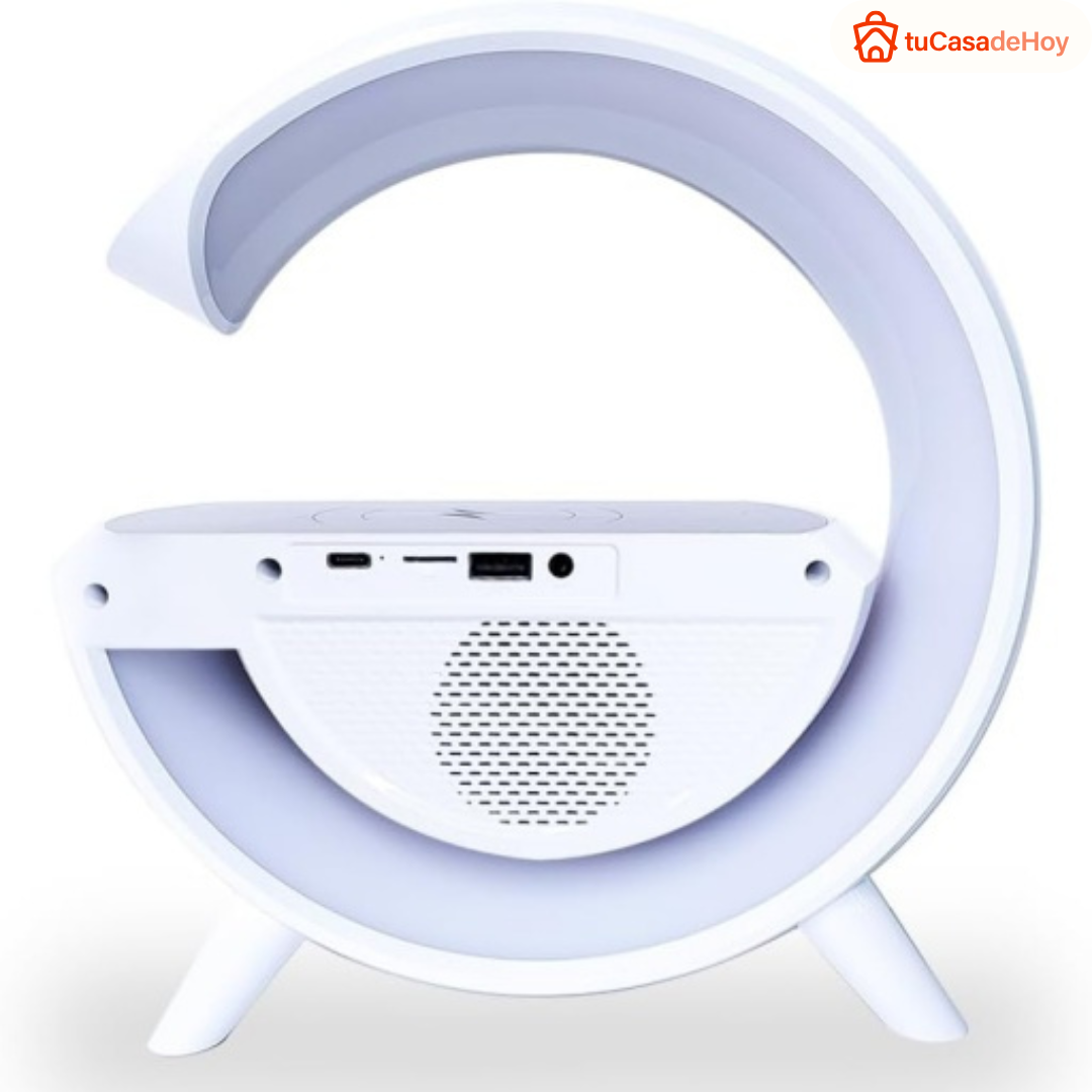 🌈 Lámpara LED RGB + Parlante Bluetooth + Cargador Inalámbrico 3 en 1 🔊📱💡