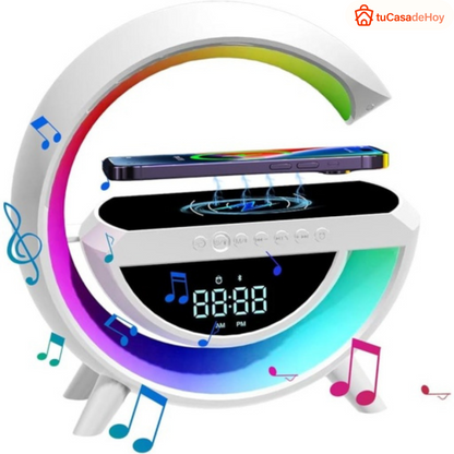 🌈 Lámpara LED RGB + Parlante Bluetooth + Cargador Inalámbrico 3 en 1 🔊📱💡